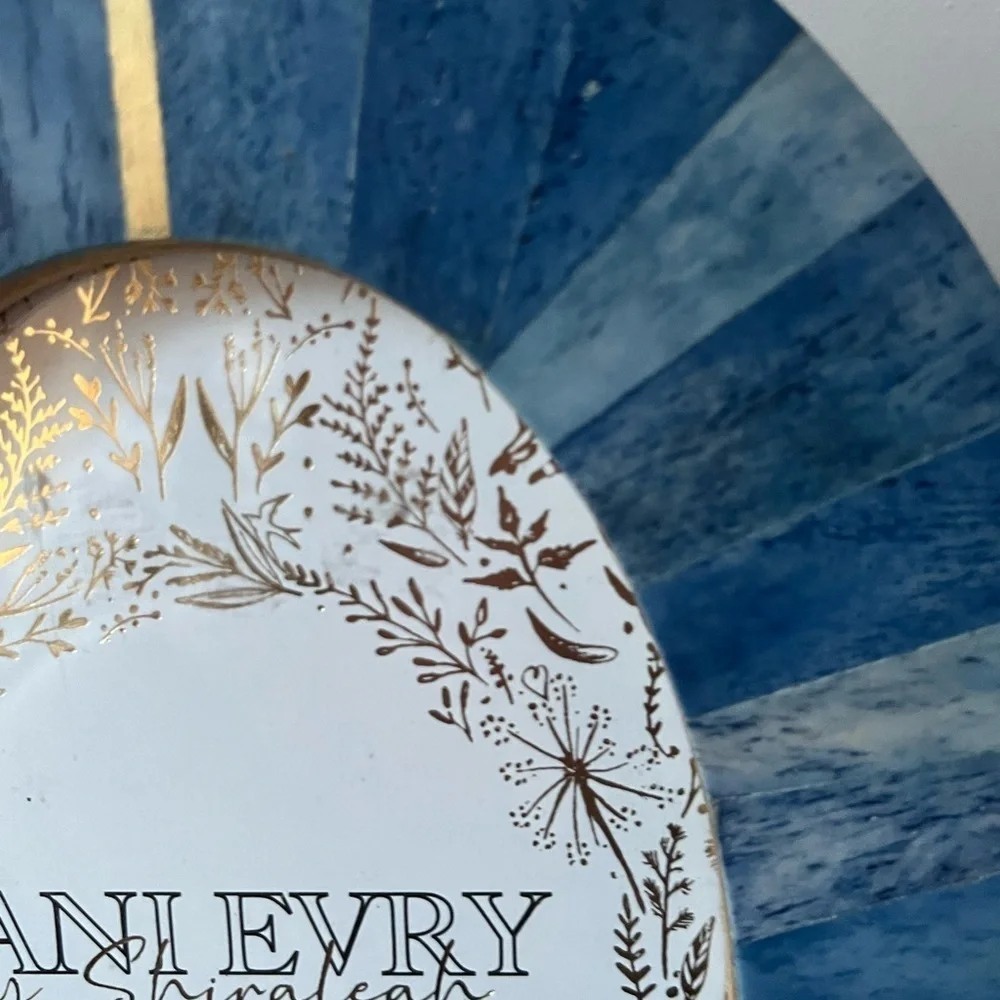 Oval 4x6 Picture Photo Frame - Carved Bone Blue gold